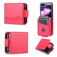Leather Card Bag Case Case for Samsung Galaxy Z Flip 3 4 5 5G Flip5 Flip4 Flip3 Fashion Portable Protection Fashion Cover Korea