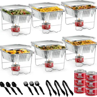 Disposable Chafing Dish Buffet Set Food Warmers for Parties Catering Supplies Buffet Display Complete Premium Set Half Size