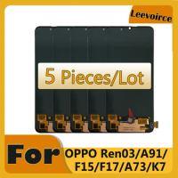 5 PCS OLED Screen With Fingerprint For OPPO Reno 3 Find X2 Lite For OPPO K7 A91 A73 LCD Display Touch Digitizer Assembly Repair