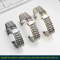 Suitable for Longines presence precision steel watch with lovers L4.921/922 series stainless steel watch chain arc mouth 18 20mm