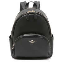 COACH 經典素面小款雙層後背包 荔枝紋真皮革 雙肩包 C8603 黑色(現貨)▶指定Outlet商品5折起☆現貨【送禮首選★APP下單點數4倍送】
