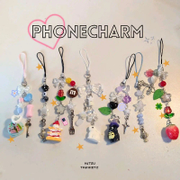 Phonecharm beads Totoro Strawberry Cake slice Fish Money Rabbit Cat Strap phone manik manik phonestr