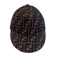 【FENDI 芬迪】經典F LOGO紅邊棒球帽(咖啡色)