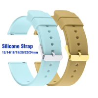 Soft Silicone Strap for Swatch Quick Release Waterproof Rubber Bracelet for Huawei Watch Band 14 16 18 20 22 24mm Universal
