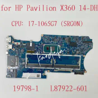 19798-1 Mainboard For HP Pavilion X360 14-DH Laptop Motherboard CPU:I7-1065G7 SRG0N DDR4 L87922-601 L87922-001