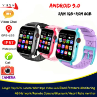 Android 9 Smart 4G Elderly Men Kid Student Heart Rate Blood Pressure Monitor GPS Trace Locate Camera SOS Phone Smartwatch Watch