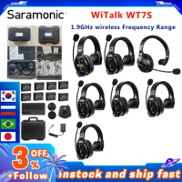 Saramonic Witalk WT7S Full Duplex Wireless Intercom Headset System Marine Communication Headset Boat Coaches Teamwork Microphone