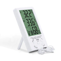 High quality LCD Digital Indoor Temperature And Humidity Meter Room Thermometers Outdoor Thermo-hygrometer with waterproof probe