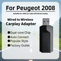 New Mini Apple Carplay Adapter for Peugeot 2008 Smart AI Box Car OEM Wired Car Play To Wireless Carplay USB Dongle Plug and Play