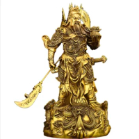 Copper Guan Public Relations Second Master Decoration Brass Martial God of Wealth Buddha Statue in the Living Room Guan Yu's