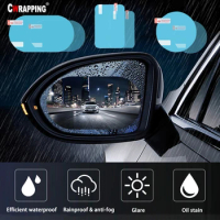 2PCSRainproof Car Rearview Mirror Sticker Anti-fog Window Foil Clear Protective Film Rain Shield Motorcycle Protective Soft Film
