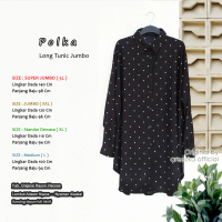 Polka Kemeja Tunik Areezka Motif Rayon Viscose Premium LD 110 120 140
