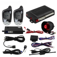 2 Way LCD pager display security car alarm system vibration alarm universal DC12V ultrasonic/shock sensor warning