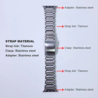 Titanium + Metal Stainless Steel Strap For Apple Watch Band Luxury Series 5 6 SE Link Bracelet IWatch 44mm 42mm 40 Watchband