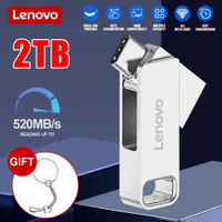 Lenovo TYPE-C USB Flash Drive OTG 2-IN-1 USB ความเร็วสูง Pendrive 2TB 1TB USB C Stick 128GB Flash Memory Card สำหรับแล็ปท็อป /Pc