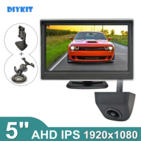 DIYKIT 5inch AHD IPS Car Monitor 1920*1080 170 Degree Starlight Night Vision Backup Camera Vehicle Reverse for Car SUV MPV RV