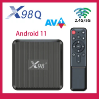 X98Q Smart TV BOX Android 11 TVBOX Amlogic S905W2 2.4G 5G Wifi H.265 AV1 6K 4K Media Player 3D Video Set Top Box Receiver