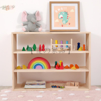 實木書架寶寶房間整理櫃 簡約兒童房玩具收納架置物架