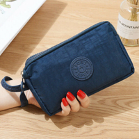 Tiktok style Women Solid 3 Layer Canvas Coin Purse Card Zipper Wallet Holder Phone Bag Gift