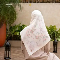 𝐃𝐀𝐅𝐀𝐍𝐘𝐀 - Jasmine Series Jilbab Motif Floral Kerudung Segi Empat Hijab Scarf bahan Voal Laser Cut Ra