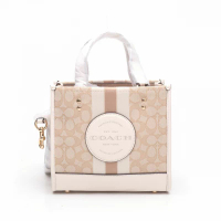 Coach 蔻馳 COACH 蔻馳 Dempsey 22 條紋手提斜挎包 C8417IMDQC 淺卡其配白色 1pc