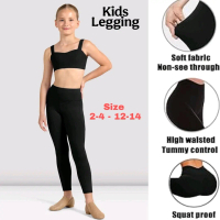 Seluar Tight Budak Perempuan Hitam (1-2Y - 11-12Y) Girls Kids Black Leggings Cotton Pants / Seluar