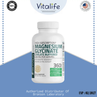 Bronson Magnesium Glycinate 200 Mg 360 Caps - Chelated for superior absorption
