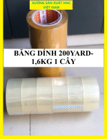 BĂNG DÍNH 1.6KG/1 CÂY - 200YARD BĂNG DÍNH GIÁ RẺ LÕI GIẤY MỎNG, BĂNG DÍNH 200YARD ĐÓNG HÀNG MÀU TRON