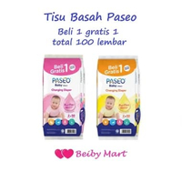Tisu Basah PASEO Baby wipes Extract Chamomile & Joboba Oil Isi 2X50S (100Lembar) Jojoba Pink