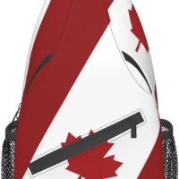 Casual Daypack Bag Canada Flag Shoulder Bag Chest Bags Crossbody Bag Canadian Sling Backpack for Men Women