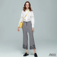 【iROO】配色條紋設計長褲
