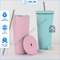 Ly giữ nhiệt Pastel v2 750ml, cốc giữ nhiệt cao cấp COOLBOX 750 ml inox 304 kèm cọ ống hút