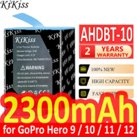 2300mAh KiKiss Powerful Battery AHDBT-10 for GoPro Hero 10 9 11 12 Hero12 Hero11 Hero10 Hero9 Camera