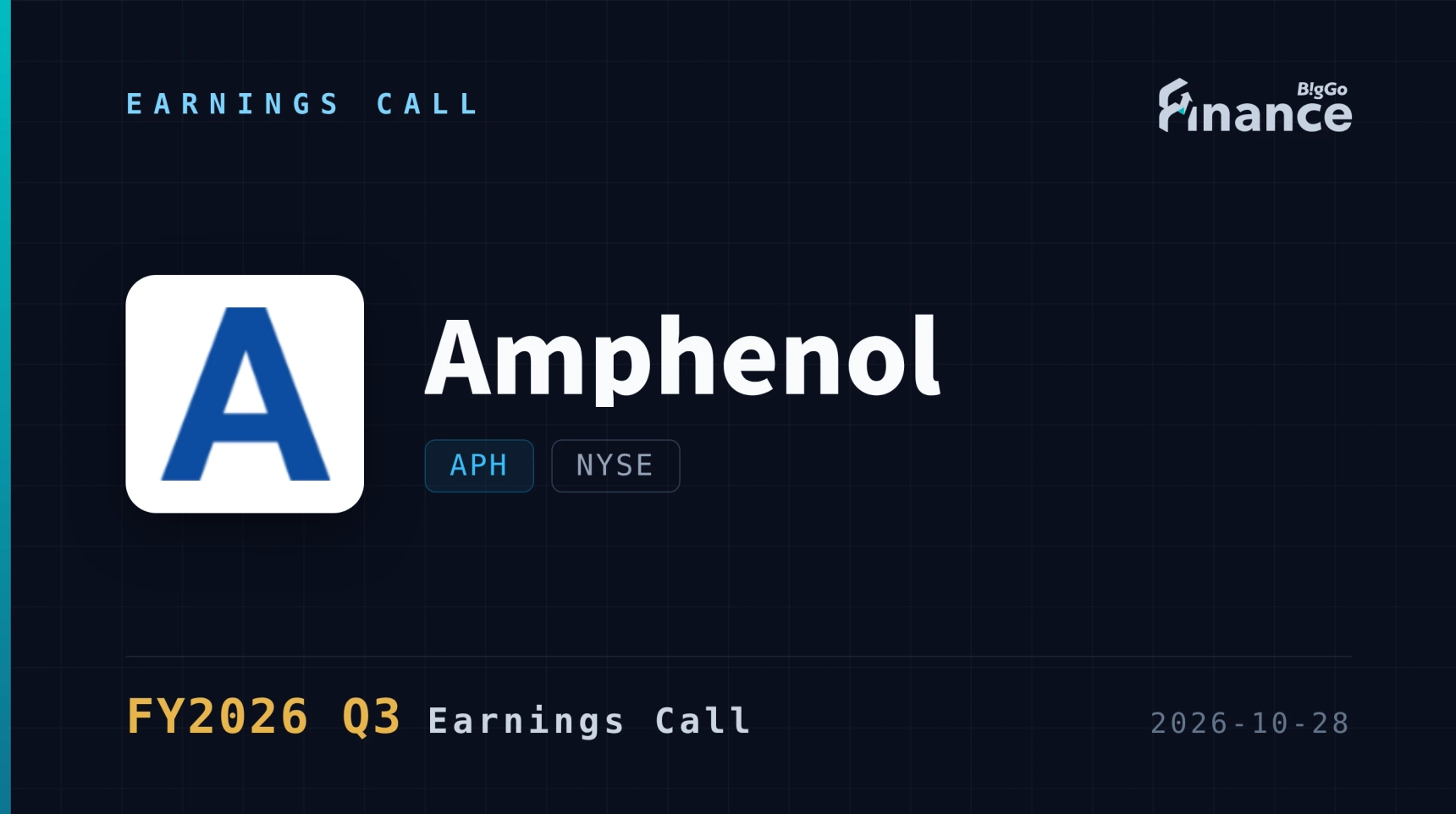 [Amphenol Q3 2026 Earnings Call] Amphenol Tops $10 Billion Quarterly Sales for First Time, AI Datacom Surges 117% and EPS Jumps 74% to $0.80