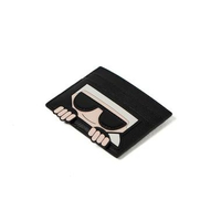 Dompet KARL LAGERFELD IKONIK HEAD PATCH BLACK CARD HOLDER 100% ORIGINAL 10X8CM