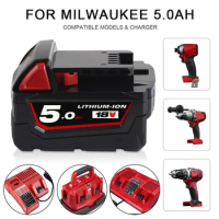 For Milwaukee M18B5 XC Lithium ION Battery 18v 9.0/6.0/12.0Ah battery charger For Milwaukee M18