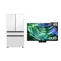 【Samsung 三星】640公升 BESPOKE系列 雙循環變頻旗艦四門冰箱+65型4K OLED連網液晶顯示器(65S90D/RF23B)