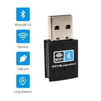 WiFi Bluetooth Wireless Adapter 150Mbps USB Adapter 2.4G Bluetooth V4.0 Dongle Network Card RTL8723BU for Desktop Laptop PC