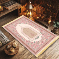 1pc of Luxurious, Thick Prayer Rug Featuring Tassels - a Non-Slip, Foldable Mat That Is Machine Wash