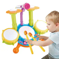 Kids Drum Set Toddlers Musical Baby Educational Instruments Toys For Toddlers Girls Microphone Learning Activities Gifts