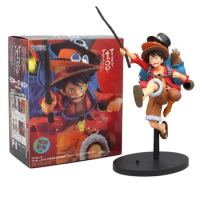 In Stock One Piece Luffy Ace Sabo Nautical Running Backpack Model Anime Figure Peripheral Ornaments