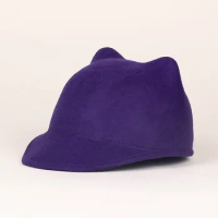 EE 5067  new cute bear ear hat wool small top hat Knight equestrian hat lady