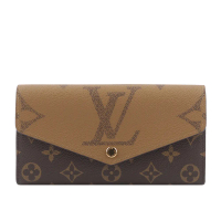 【Louis Vuitton】Monogram Sarah 雙色帆布發財長夾(棕色) M80726