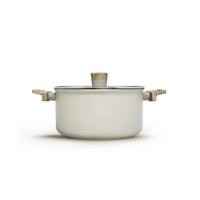 【CUOCO】北歐系列暖白仙子IH超級陶瓷不沾湯鍋24cm(附蓋)