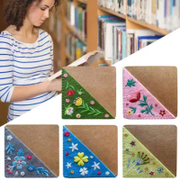 Flowers Embroidery Pagination Mark Bookmarks For Friends Elegant Felt Corner Paper Book Clip Learning Stationery Students Gift
