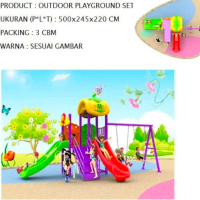 Playground mainan anak di taman playground besar perosotan dan ayunan