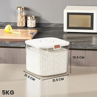 Angola Tempat Beras Transparan 5KG 10KG (E20-E21) Dispenser Beras Serbaguna 5KG
