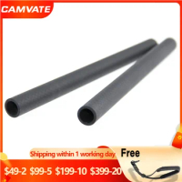 CAMVATE 2 Pieces Carbon Fiber 15mm Rods (200mm Length) For DSLR Camera Shoulder Rig/Camera Cage/Matte Box/Follow Focus/Monitors