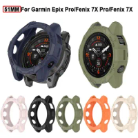 51MM Screen Protective Case Soft Edge Shell TPU Frame Bumper For Garmin Epix Pro/Fenix 7X Pro/Fenix 7X Smart Watch Accessories