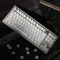 ECHOME White Non-Lettered Keycap Set PBT Dye-sublimation Minimalist Keyboard Cap Cherry Profile Key Cap for Mechanical Keyboard